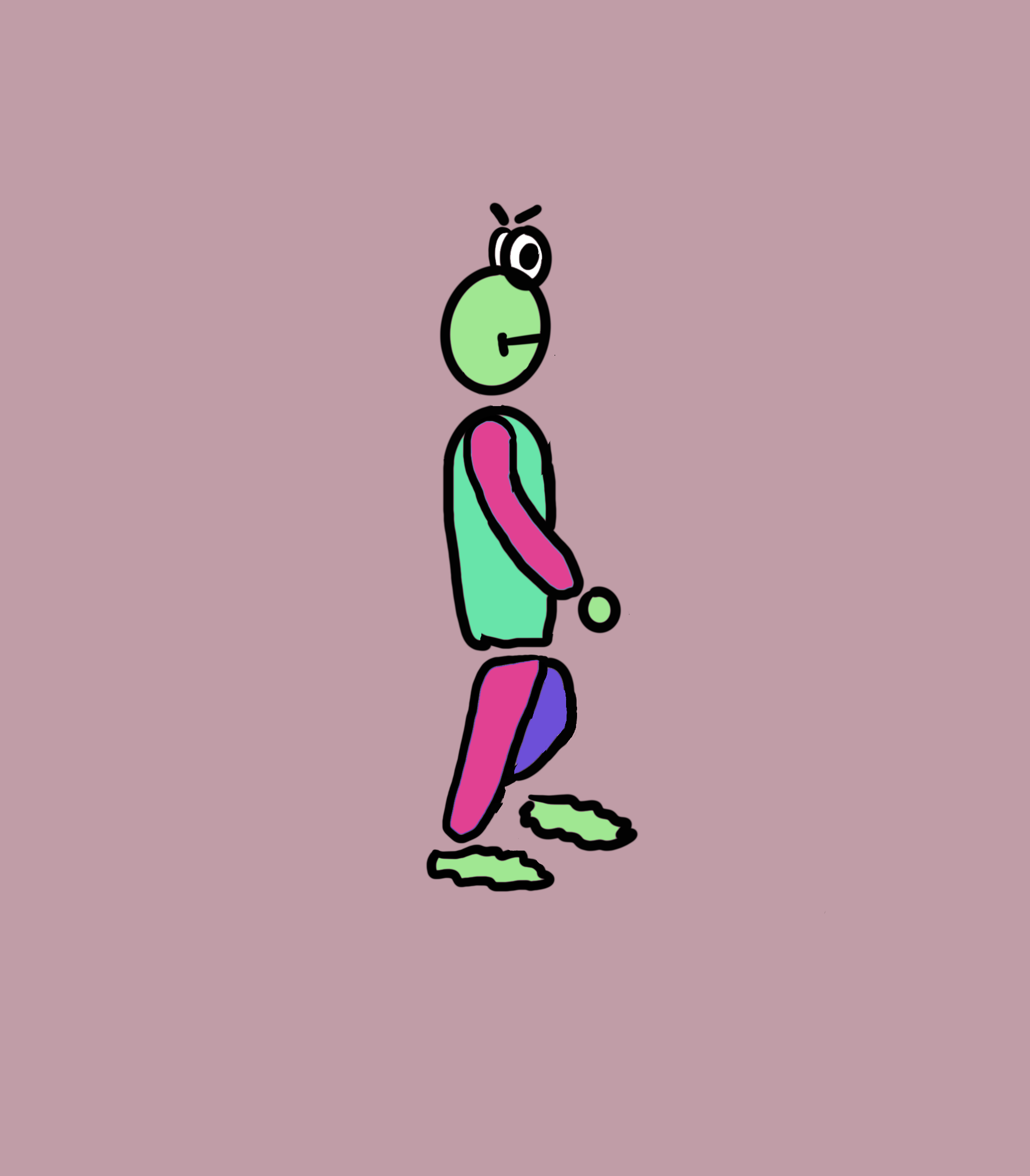 Snail character walking